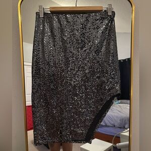Sequin midi skirt